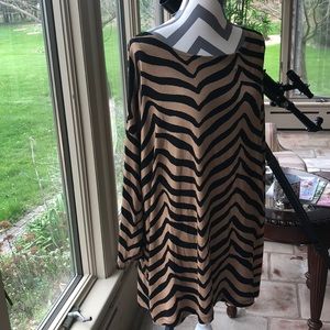 Multiples 1X zebra print 3/4 sleeve blouse